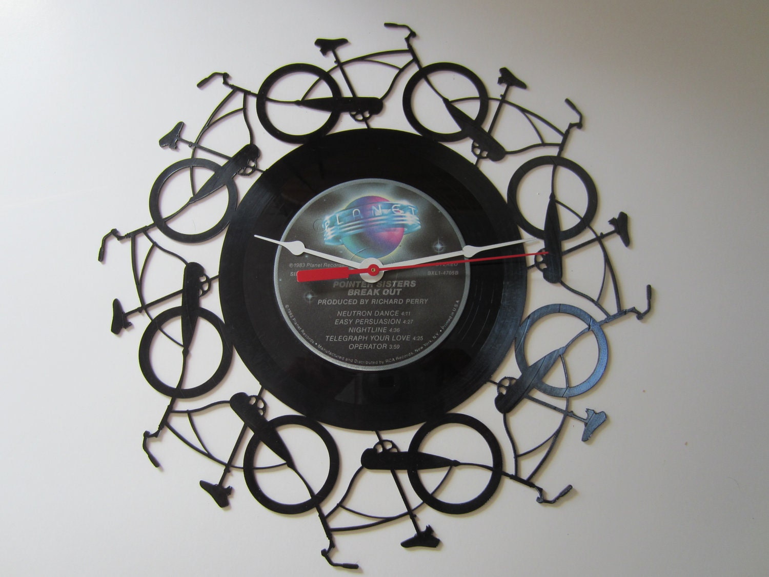 Bicycle Recycled Record Clock
