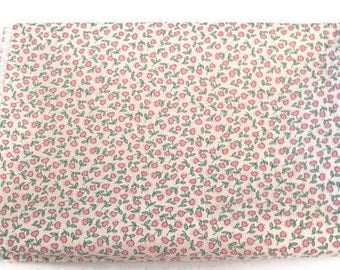 Pink tulip cotton fabric - 2 3/5 or 5 1/5 yards