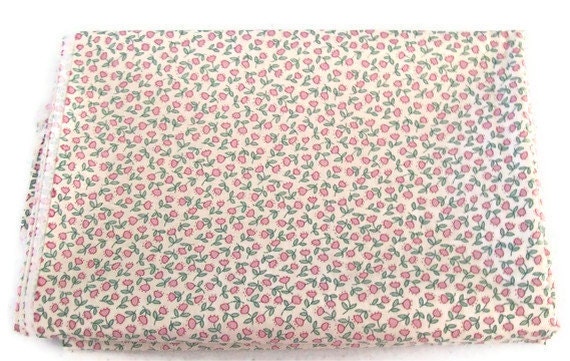 Pink tulip cotton fabric - 2 3/5 or 5 1/5 yards