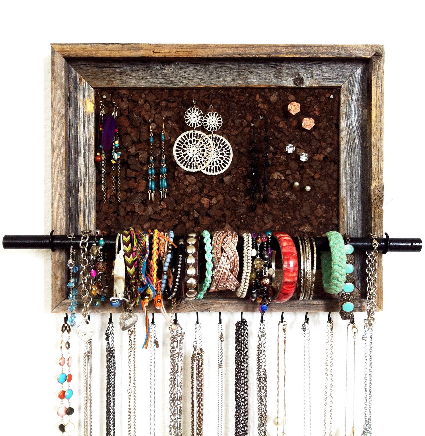 9x12 Custom Barn Wood Jewelry Display Organizer