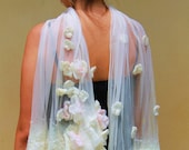 Wedding Wrap Nuno Felt Silk Chiffon  Bridal Shawl Made to Order