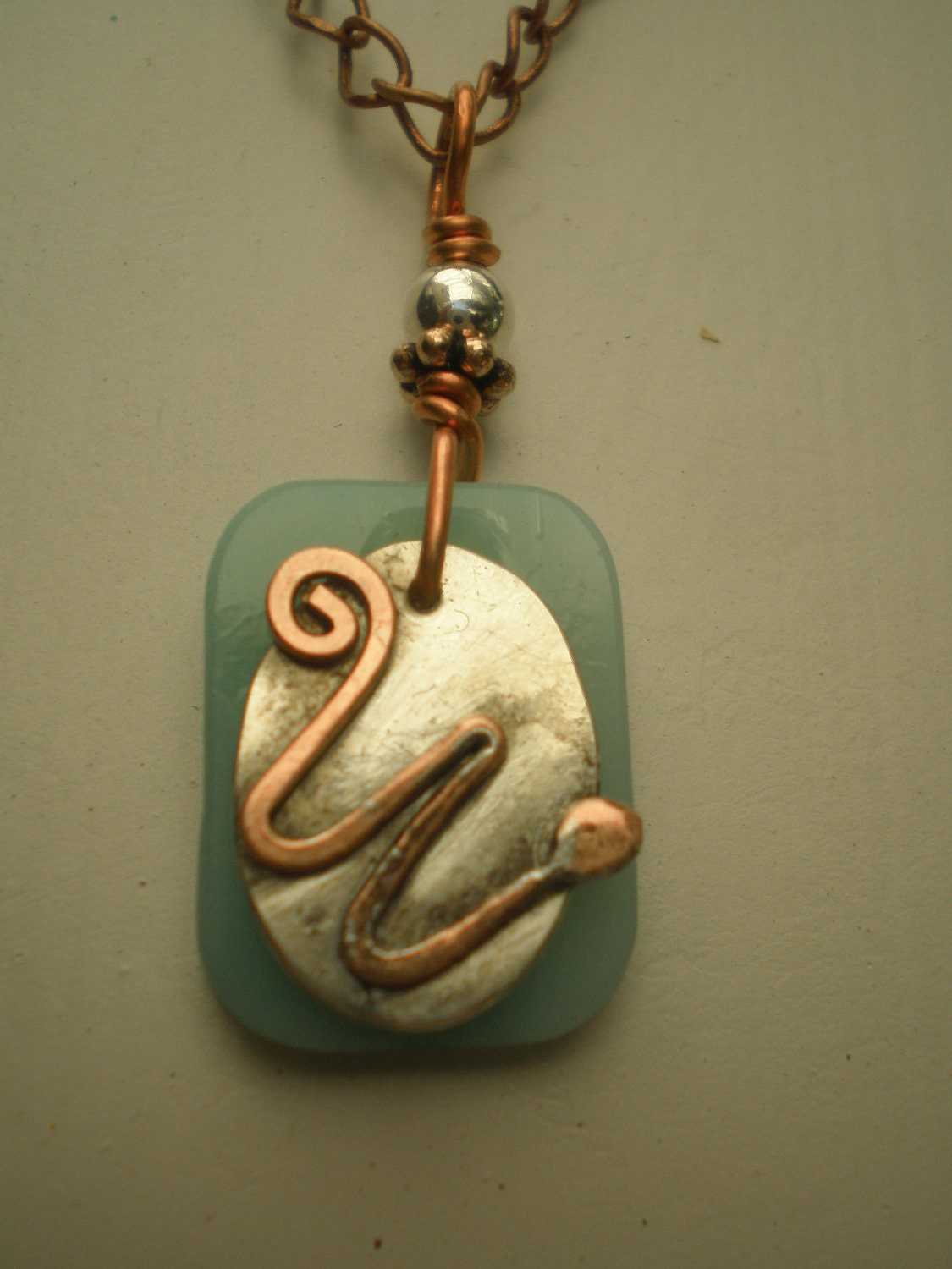 Letter W, Alphabet Letter Pendant, Copper over Sterling Silver Initial Charm Pendants, Made to Order