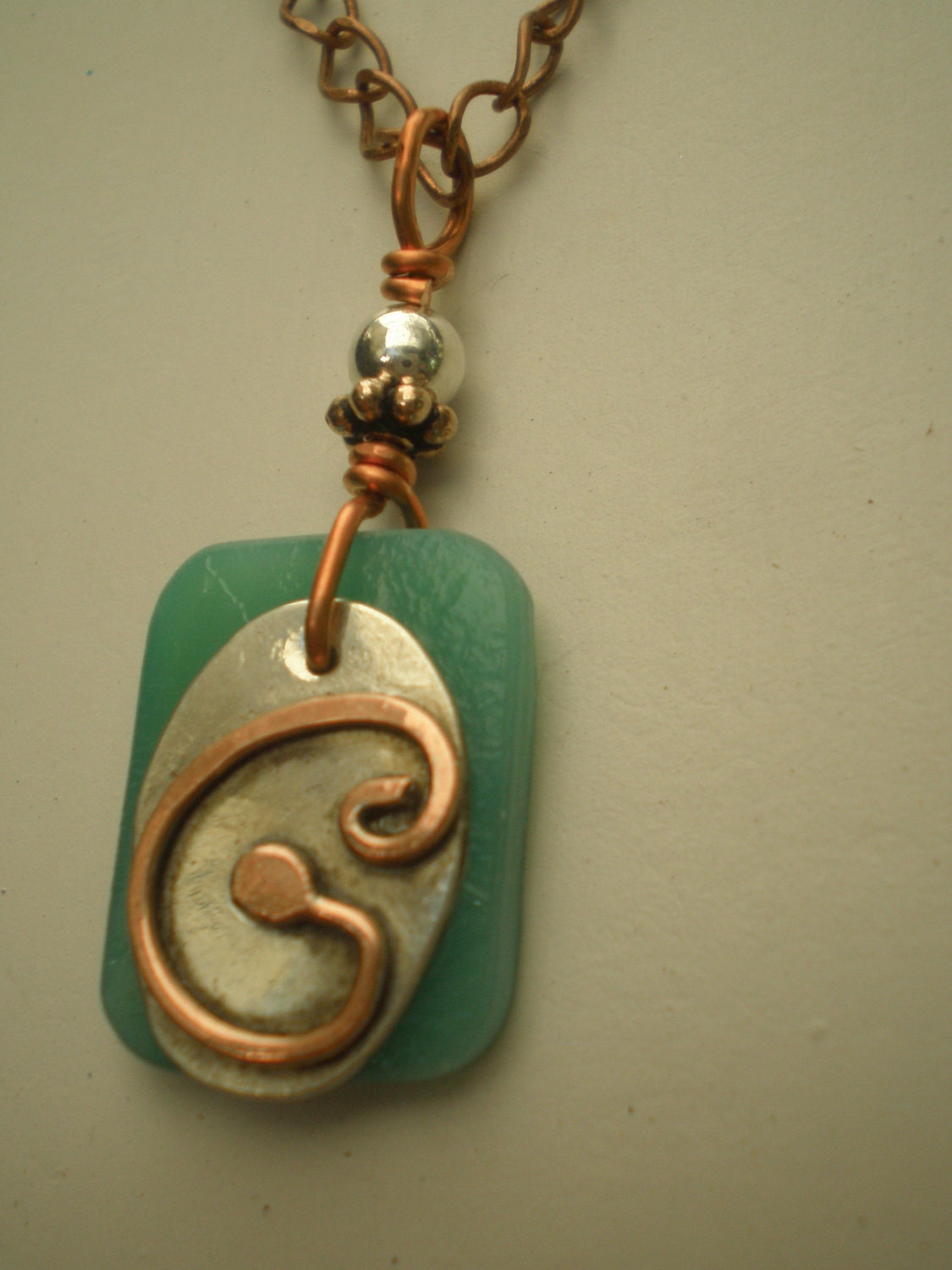 Letter G, Alphabet Letter Pendant, Copper over Sterling Silver Initial Charm Pendants, Made to Order