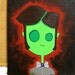 Zombie Boy. 10x8 Acrylic Canvas. Original Cartoon