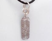 Silver Necklace, Fine Silver Pendant, Precious Metal Clay, PMC, Flowers and Swirls