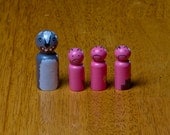 Three Little Pigs Wooden Peg Dolls