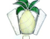 Stained Glass Night Light Yellow Pineapple Handmade