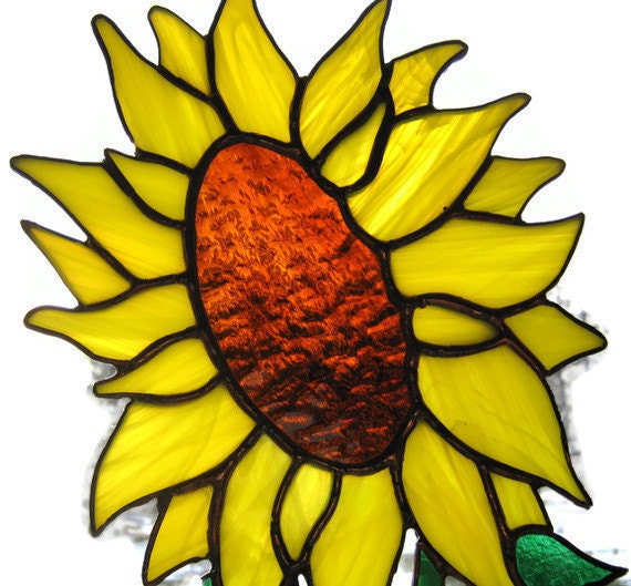 Stained glass sunflower suncatcher handcrafted