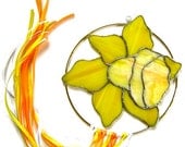 Stained glass daffodil suncatcher yellow handmade