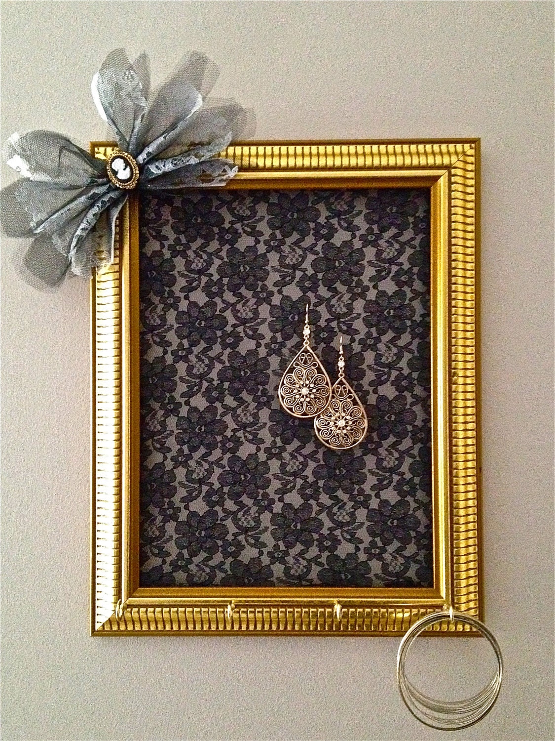 Items similar to Lace Picture Frame Jewelry Display on Etsy