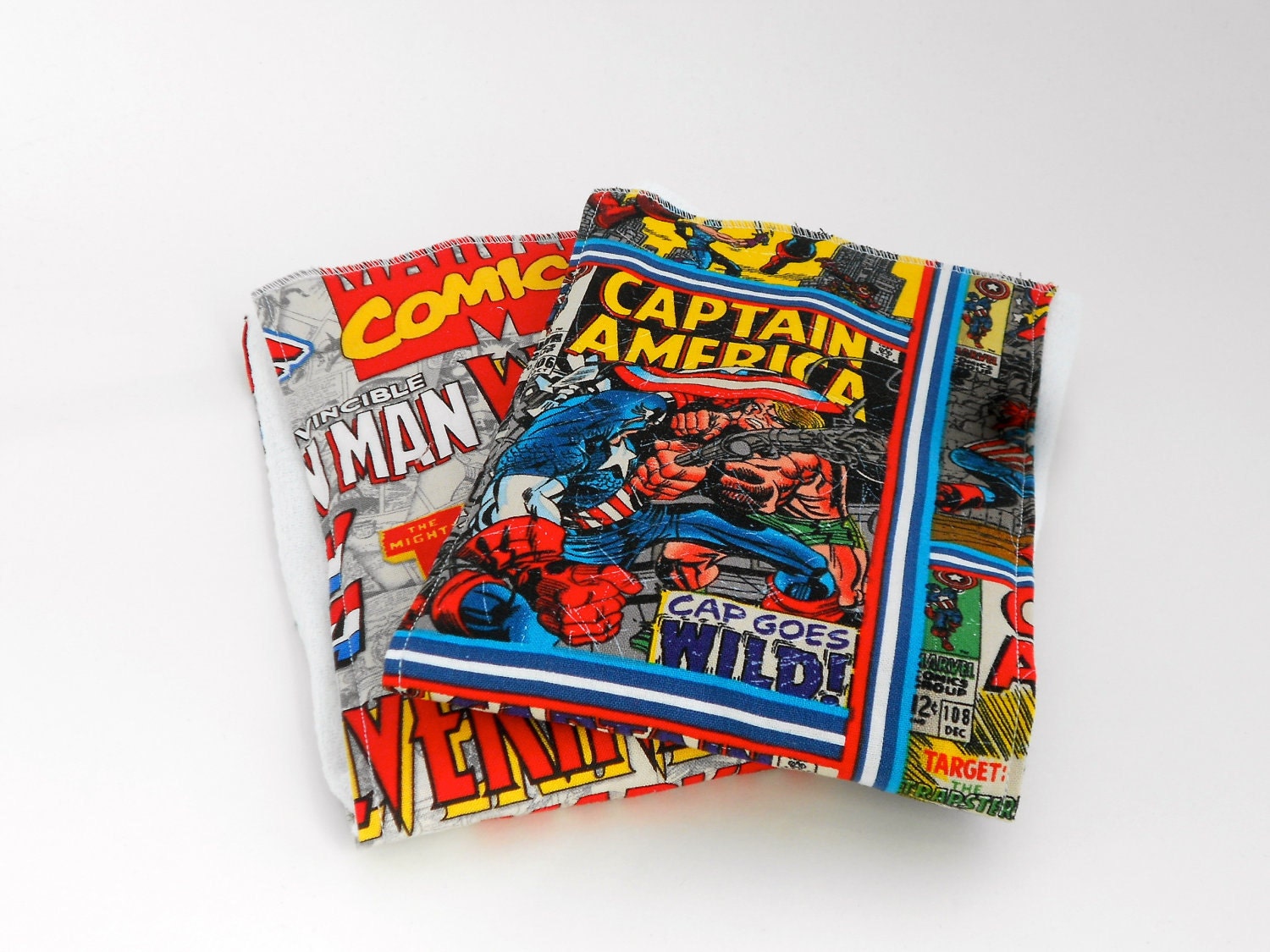 Marvel Comic Avengers Burp Cloth, Iron Man, Thor, Capt. America, Wolverine, Spider Man, Hulk