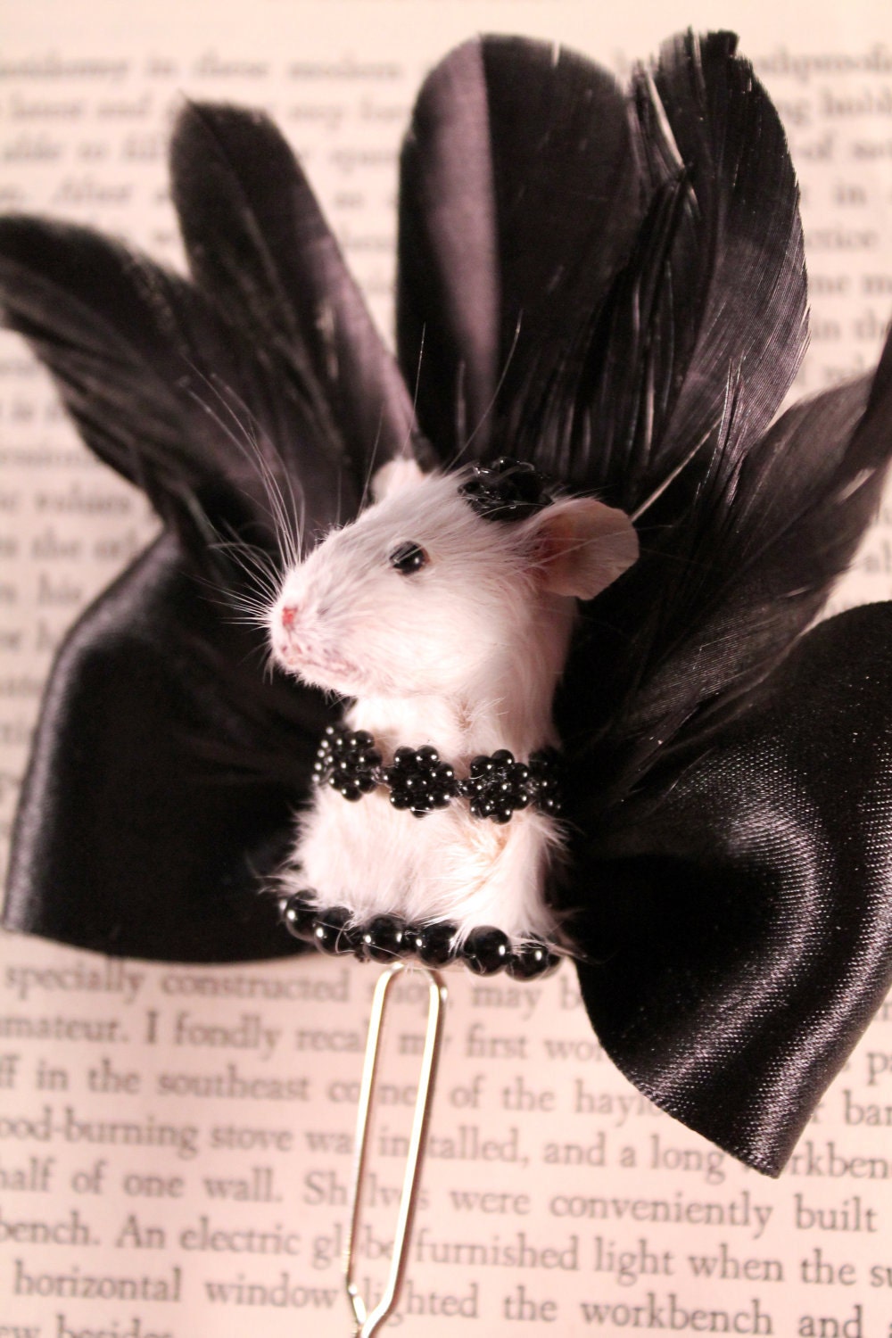 Taxidermy Mouse Burlesque Inspired Hair Pin