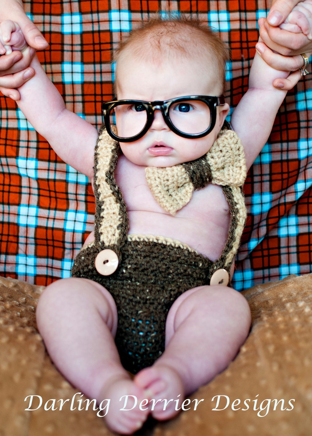 PDF Instant Download Nerd Baby Suspenders and Bowtie Diaper Cover Crochet PATTERN