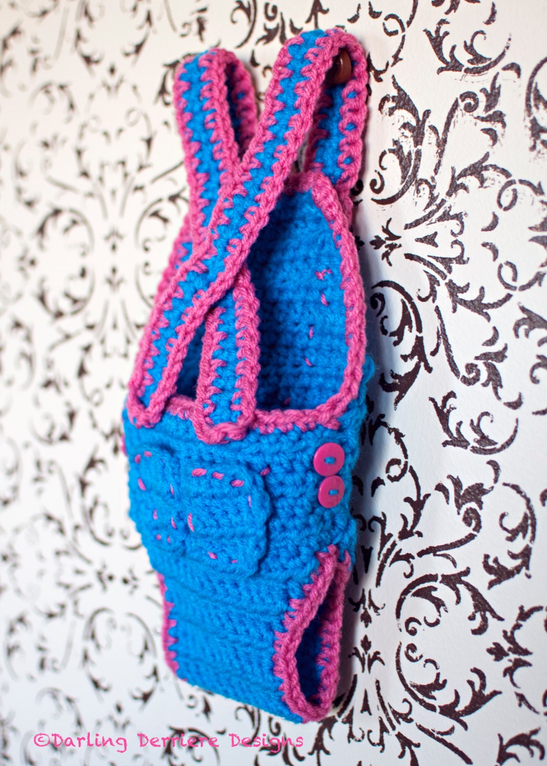 Instant Download PDF Baby Crochet Diaper Cover Overalls Pattern
