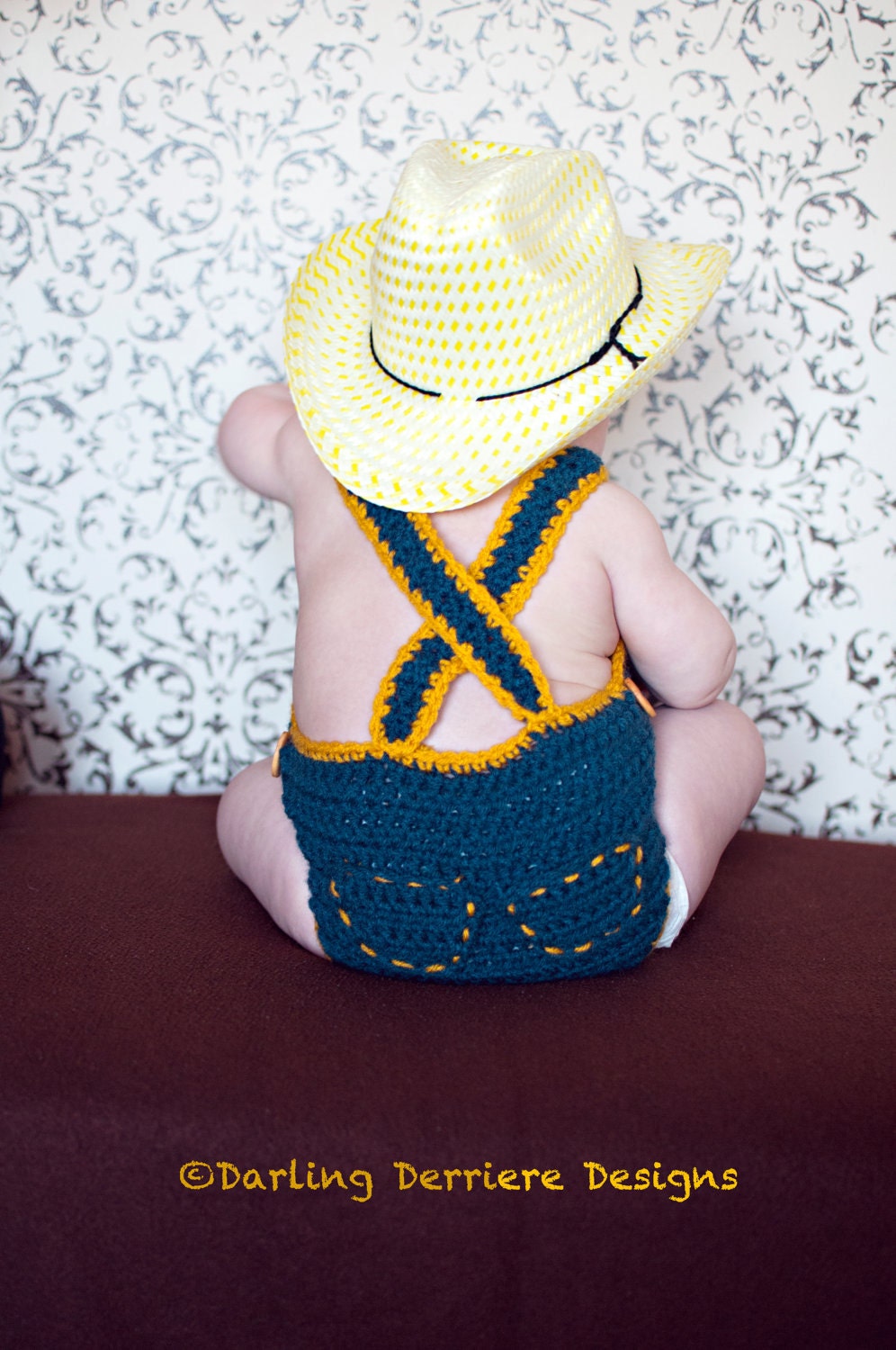 Instant Download PDF Baby Crochet Diaper Cover Overalls Pattern