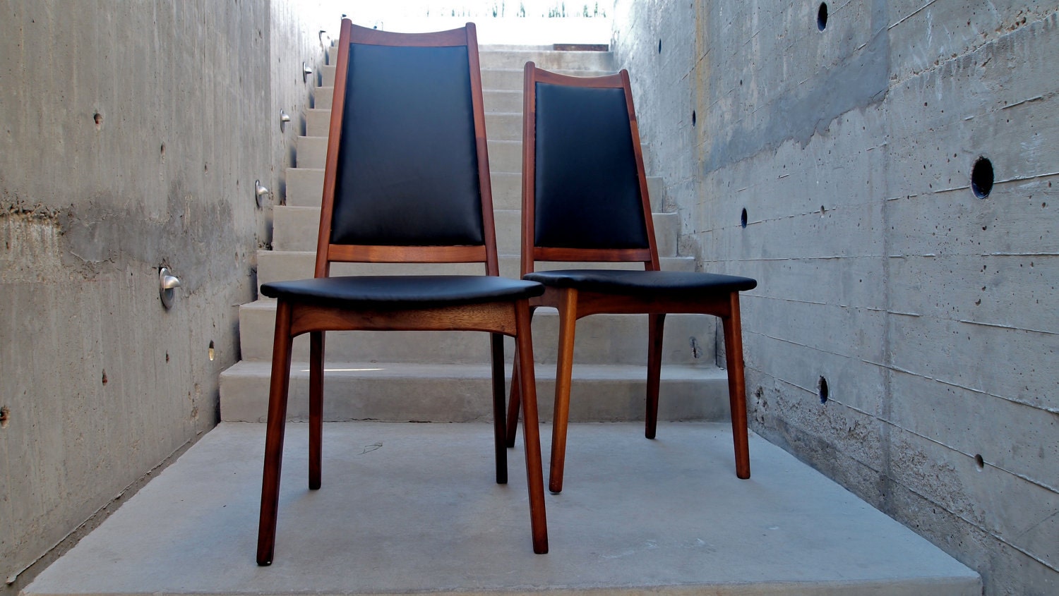 Vintage Danish Dining Chairs Set of 4 Mad Men Glamour Mid Century Modern Hans Wegner Erik Buck