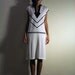 White Sweater Dress with black trim 1920's style