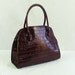 Mock Croc Chestnut Leather Vintage Handbag Bag Crocodile