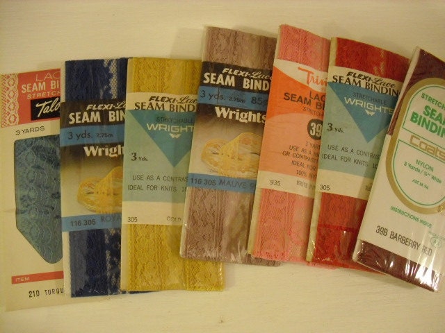 Lace Seam Binding Assortment of 7 Packages