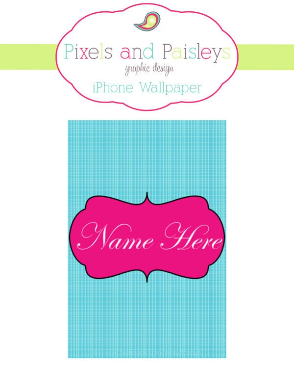 iPhone Wallpaper Personalized Retro Turquoise and Hot Pink Stripes Pattern - 102207783