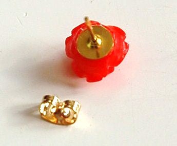 Cabochon Rose Earrings in Seafoam by Violet