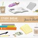 Clip Art Graphics Pack Coffee Study Break Books Homework College Personal and Small Commercial Use