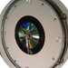 13" Drum skin wall Clock - Real drum skin 45 rpm record & Cd w/ chrome numbers