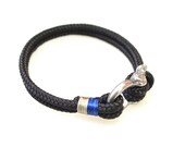 Nautical Sailing Bracelet  Stainless steel  Shackle -Rope Bracelet- Paracord Bracelet- Black3