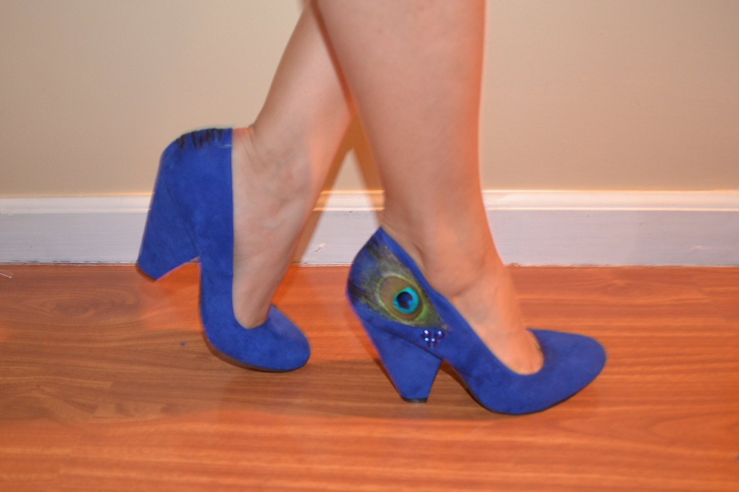 Royal Blue Chunky Heels