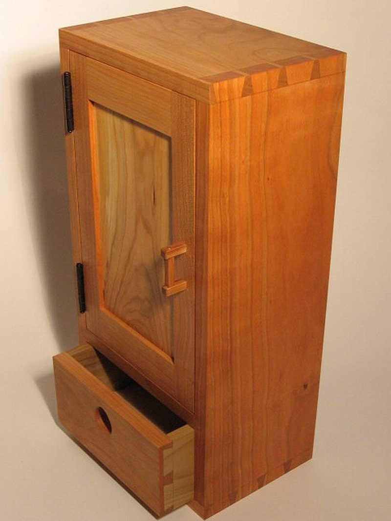 Dovetailed Cherry cabinet with drawer