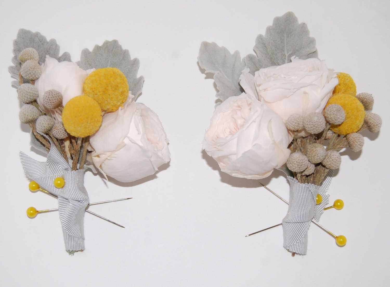 Preserved Wedding Boutonnieres and Pinned Corsages - Custom Designs