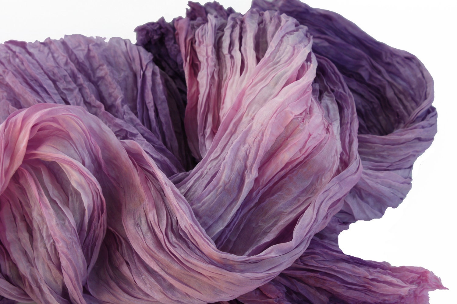 Lilac Dream -  lavender, rose, plum, purple, pink, light pink silk scarf.