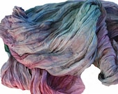 Nacreshell -  light grey, light green, pink, lavender silk scarf.