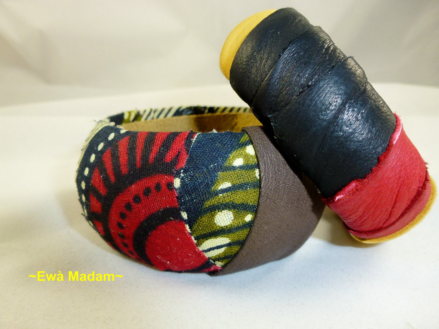 Dis Girl O --Ankara Color Block Three in Two Petite Bracelet Set
