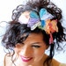 Ombre feather butterflies headband / Girl's or Women's headpiece / watercolor organza flowers