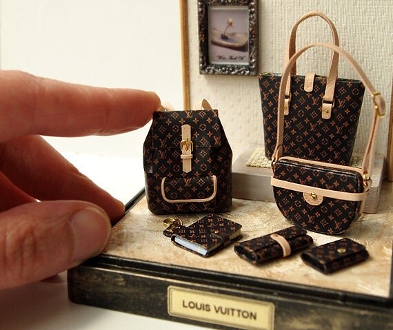 LV No 7 Ooak Designer Handbags Purse Decorating Display Sets