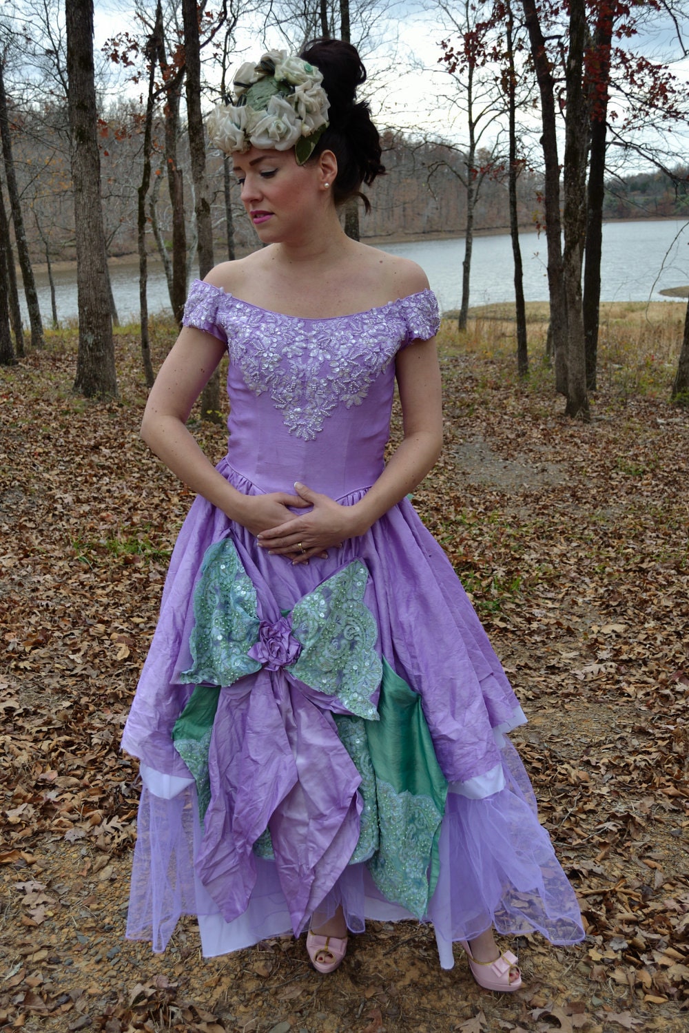 Vintage,wedding dress, Lavender,Victorian,Baroque,bridal, goth, victorian,goth,crinoline, dress,gown,bridal