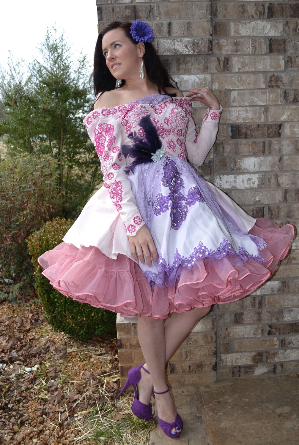 Vintage wedding gown, dress, party dress, crinoline, petticoat, party gown, prom, steampunk, dancing, dress, beaded