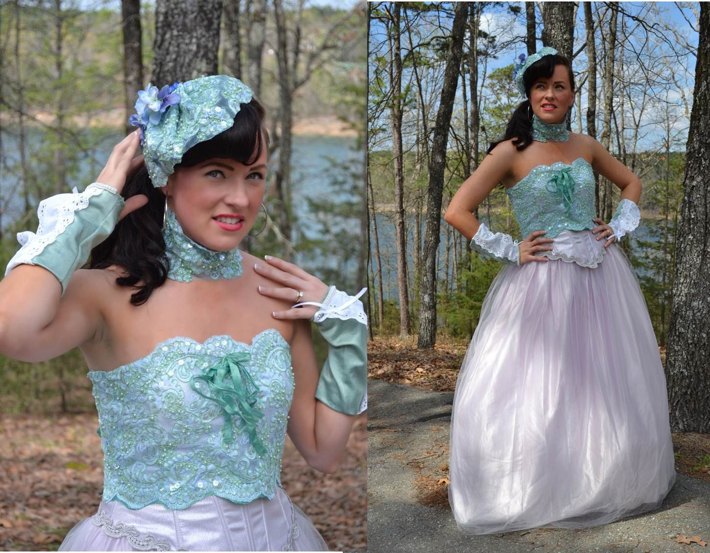 Victorian lace sequin Renaissance strapless Bridal prom Lace corset bustier Princess wedding tulle gown dress