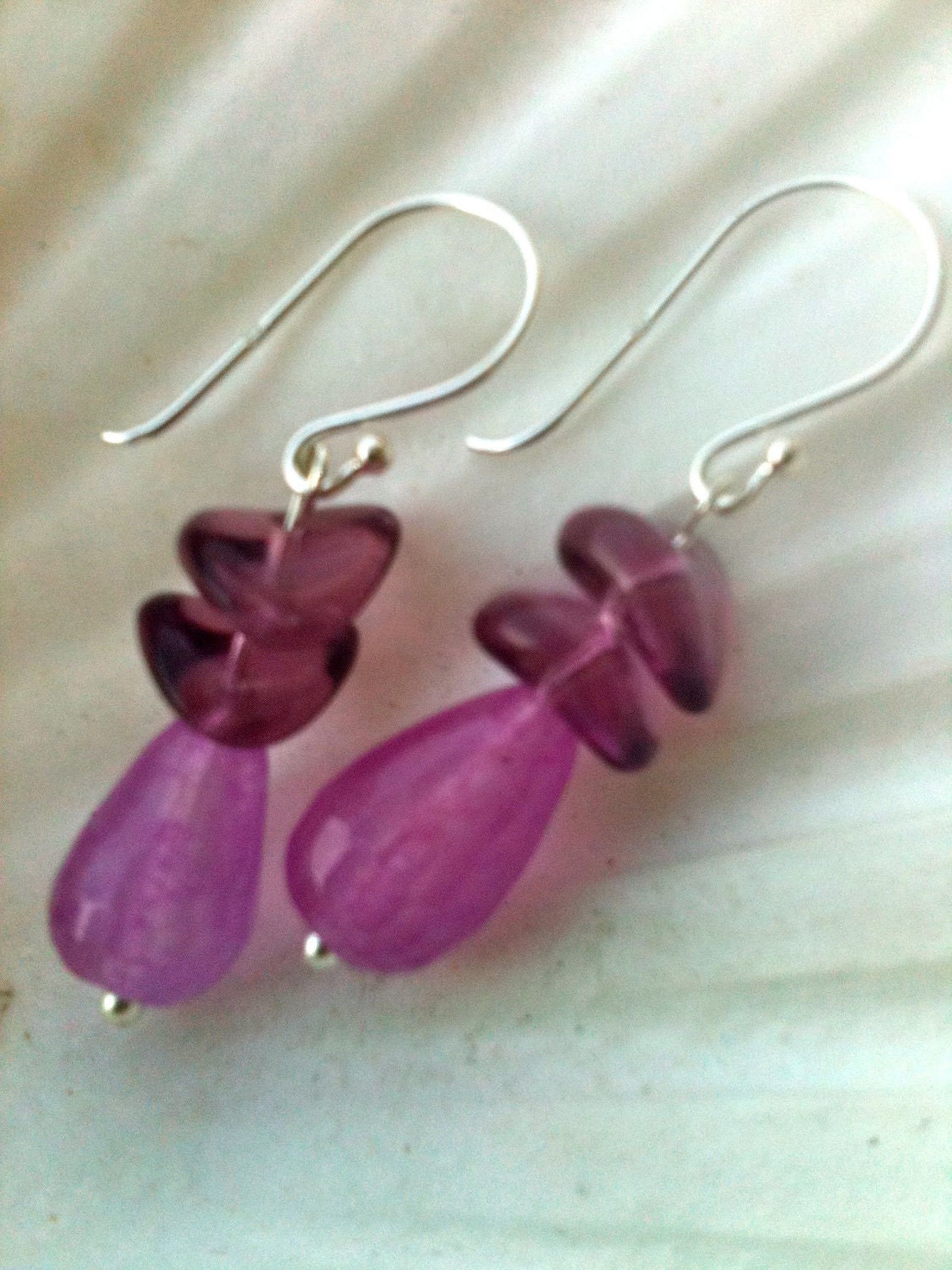Alexandrite & Amethyst Sterling Silver Earrings