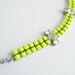 Vintage 1950s One Of A Kind Hand Painted Neon Yellow Rhinestone Bracelet