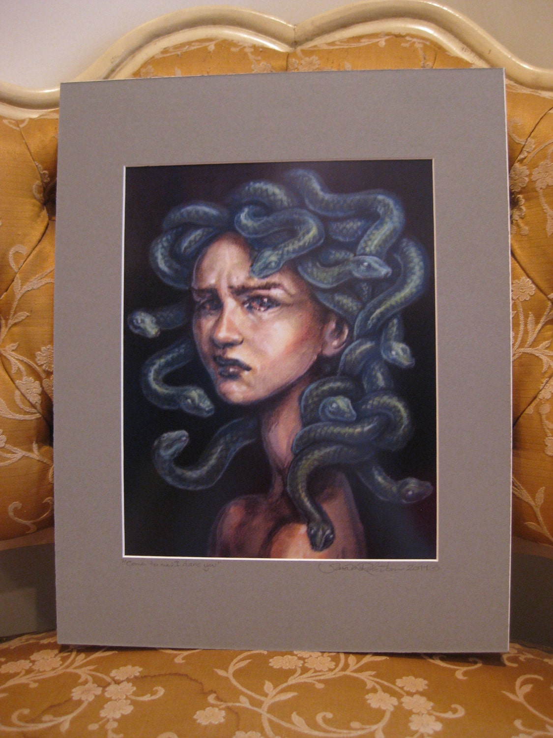 Medusa - Print of Original Painting, matted to 11" x 14"