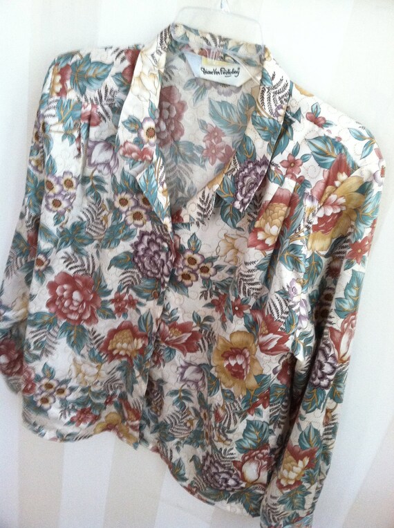 Diane Von Furstenberg Shirt 1980s Vintage Womens Top