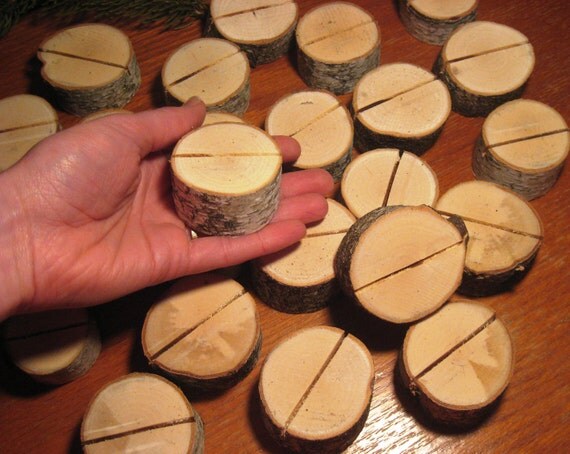 Set of Twenty-Five (25) White Birch Place Card Holders