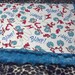 Dr Seuss Thing One and Thing Two Baby Blanket with Turquoise Swirl Minky