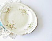 1930's French Saxon Floral Platter - Charming Country Cottage Decor - Shabby Chic Wall Art, Spring Home Decor