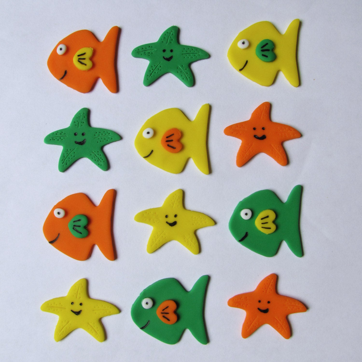 Fondant Cupcake Toppers - Tropical Fish & Starfish