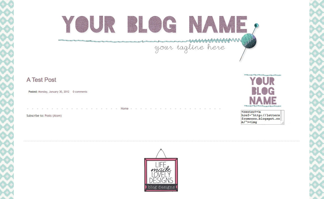 Fabric Scraps- Premade Blog Design for Blogger Blogs