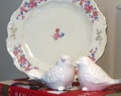 Bavaria Schirnding China plate, Germany, pink, gold, blue, green, floral, trimmed in gold
