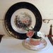 Wood & Sons Burslem England, Alpine White English Ironstone, romantic decorative cake plate, trimmed in gold 10 inch round